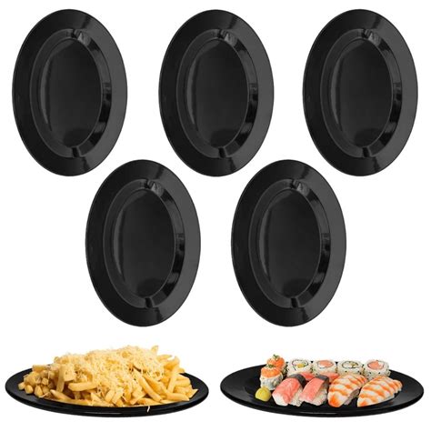 Travessas Pretas Prato Oval Para Petisco Sushi Cm Melamina