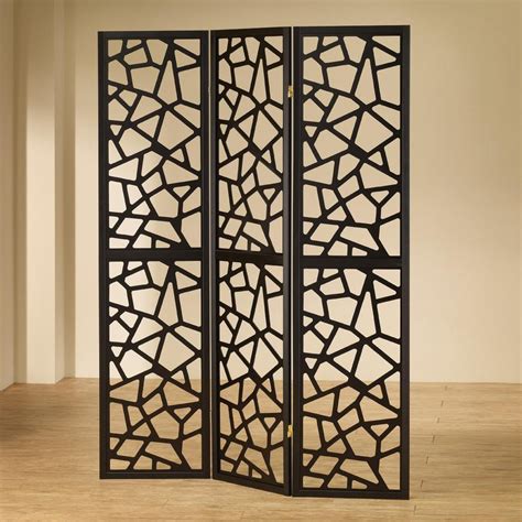 Shop Coaster Fine Furniture 3 Panel Black Wood Folding Indoor Privacy