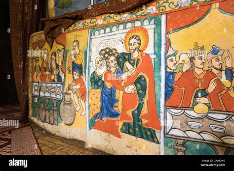 Religious Murals Decorating The Wall Of An Ethiopian Orthodox Monastery