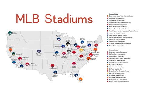 Map Of Us Baseball Stadiums Baseball Stadium Map Fresh Elegant Map With