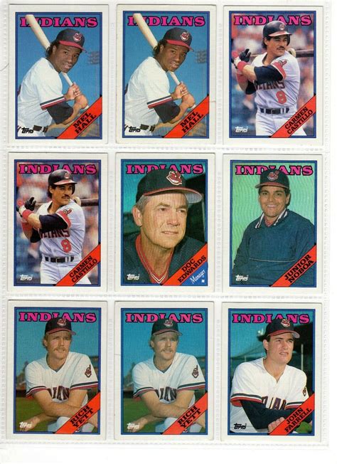 1988 Topps Major Leagues Baseball Cards Cleveland Indians Set Etsy