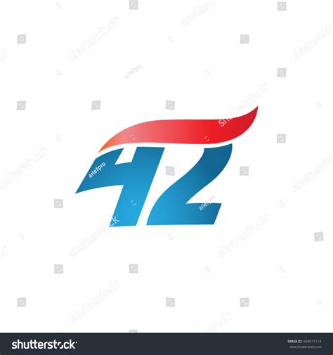 Number 42 Swoosh Design Template Logo Stock Vector 404011114 Shutterstock