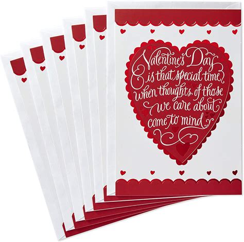 Hallmark Valentines Day Cards Pack Heart 6 Valentine Cards With Envelopes