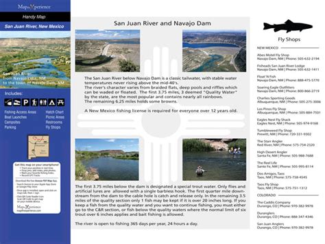 San Juan River New Mexico Pocket Fishing Map