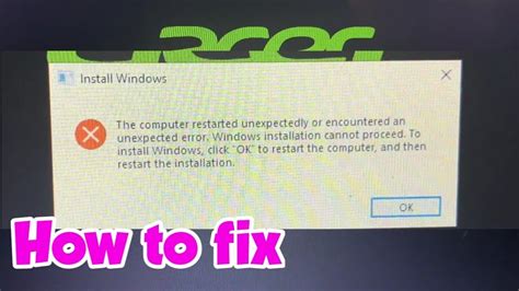 How To Fix The Computer Restarted Unexpected Or Encountered Expected Error Windows Youtube