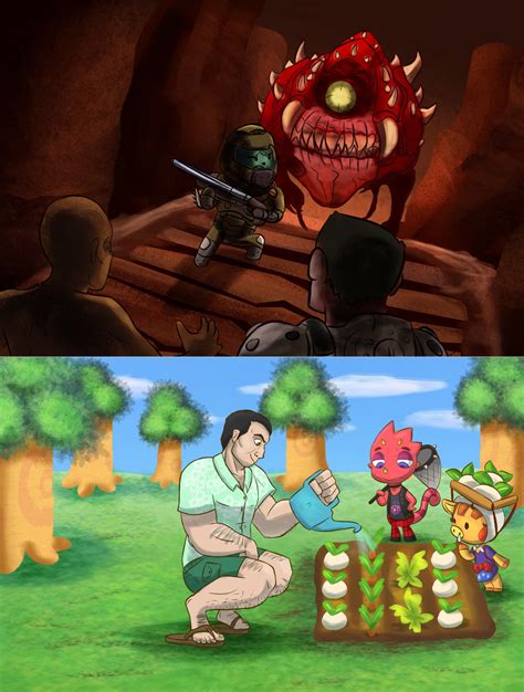 Isabelle And Doomguy Memes Funny Memes