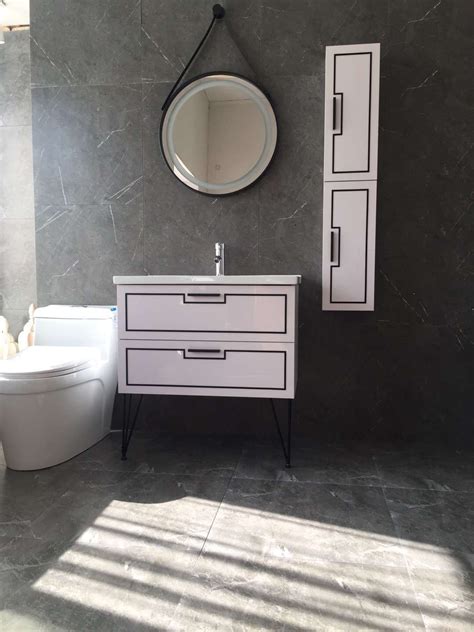 Amazon com bathjoy 60 white double bathroom vanity cabinet and. new model round mirror,wall mounted vanity cabinet,side ...