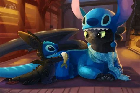 Cute Stitch And Toothless Wallpaper Zerkalovulcan