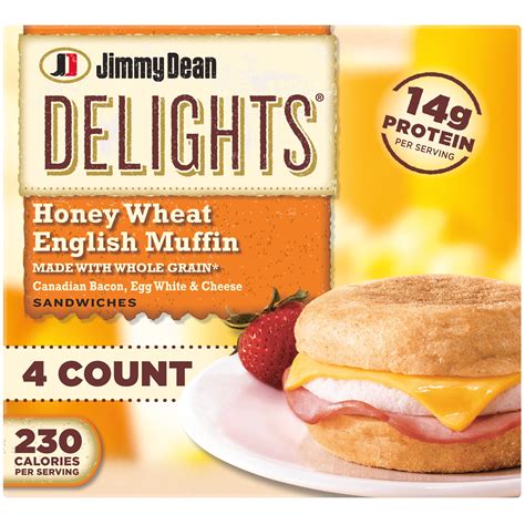 Jimmy Dean Delights Honey Wheat English Muffin Bacon Egg White