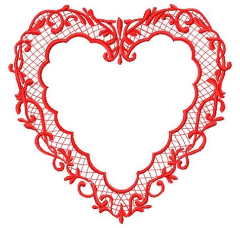 Lace Heart Embroidery Design Instant Download Etsy