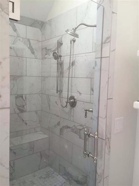 Enjoy free shipping on most stuff, even big stuff. 12"x24" Marble Tile Shower With Bench urbantile.com ...