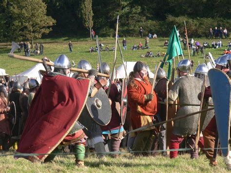 Reenactment Battle Of Hastings 1066 English Army Battle Anglo