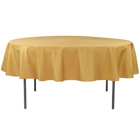 Economy Polyester Tablecloth 90 Round Gold Cv Linens