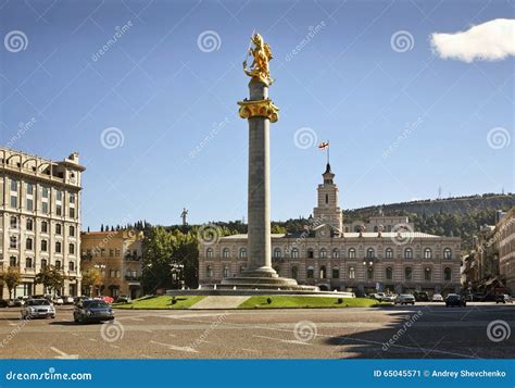 Freedom Square In Tbilisi Georgia Stock Image Image Of House Town