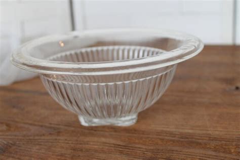 Vintage Hazel Atlas Clear Glass Ribbed Mixing Bowl