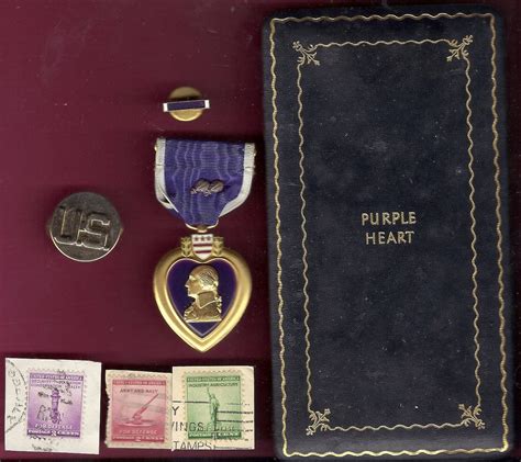 Wwii Ww2 Vintage Purple Heart Medal In Case With Two Oak Etsy