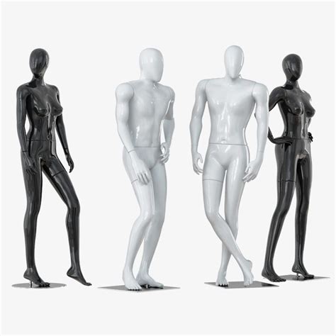 Four Faceless Mannequins Two Male And Two Female 33 22071 3d Model Download 3d Model Four