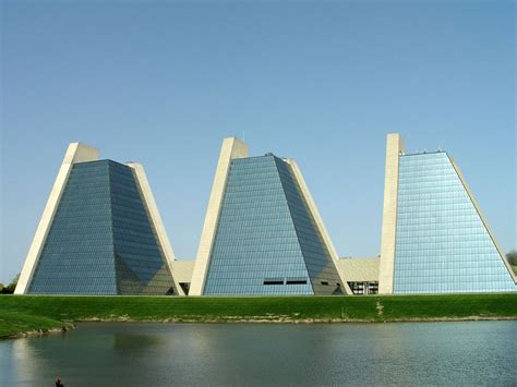 The Pyramids Are Three Pyramid Shaped Office Buildings That Are Part Of
