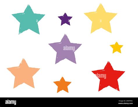 Illustration Of Eight Colourful Stars Stock Photo Alamy