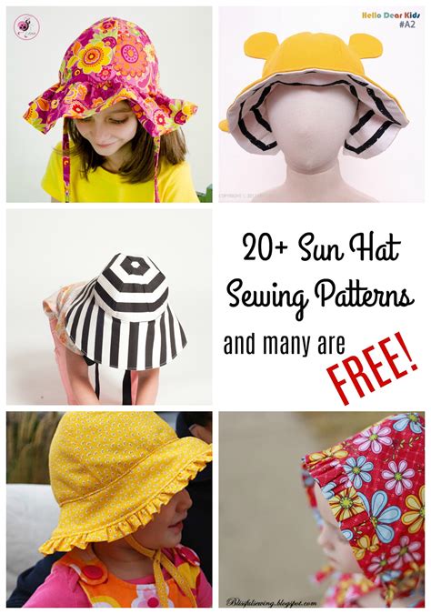 Baby And Kids Sun Hat Sewing Patterns 20 Sewing Patterns Made By Sara