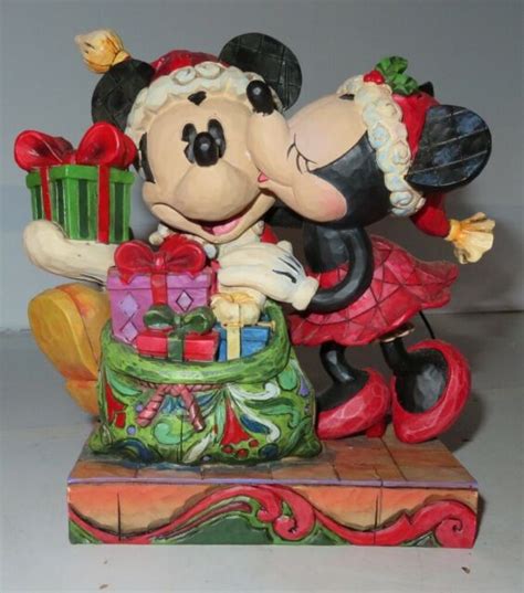 Jim Shore Disney Traditions A Christmas Kiss Mickey And Minnie Mouse