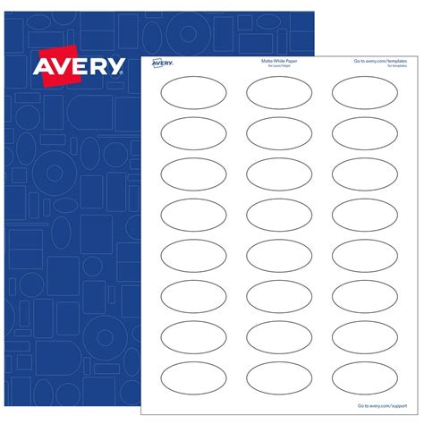Avery Oval Labels 1 X 2 White Matte 6000 Printable Labels