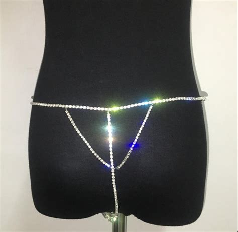 Sexy Rhinestone Body Chain Thong Waist Chain Jewelry Panties Etsy