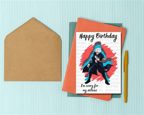 Anime Birthday Card Printable Birthday Card For Kids Etsy