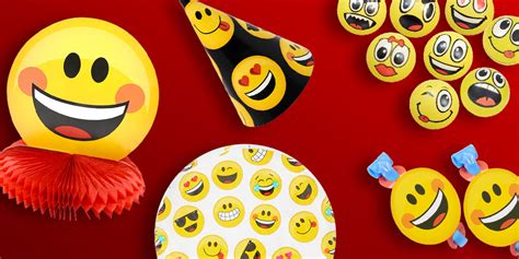 Emoji Party Plate Birthday Party Plate Blue Red Pink Plate Emoji Paper
