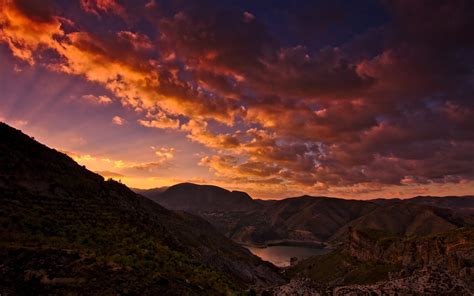 Wallpaper Landscape Sunset Hill Nature Sky Sunrise Evening