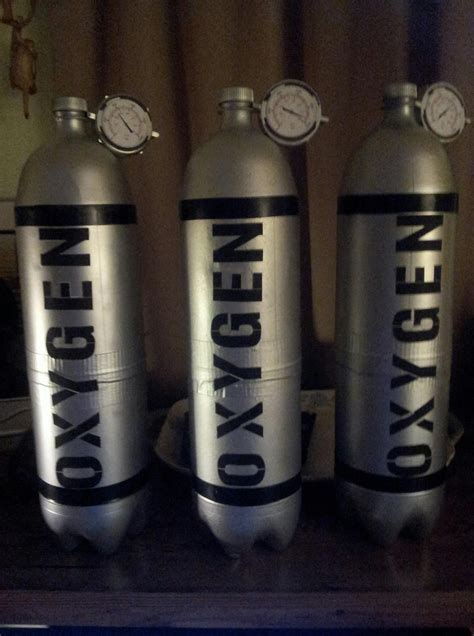 Oxygen Tanks Soda Bottles Silver Spray Paint Black Electrical Tape