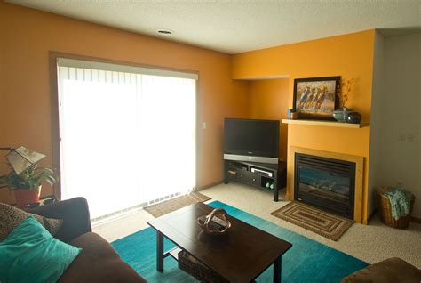 Brown Turquoise Orange Living Room Modern House