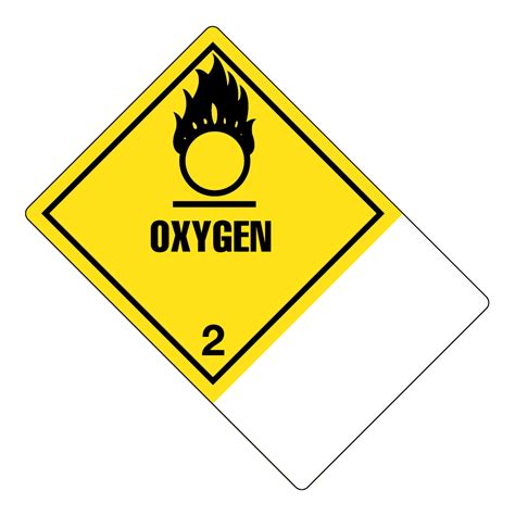 Hazard Class Oxygen Worded Shipping Name Large Tab Blank