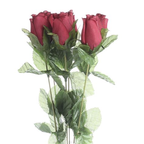 Burgundy Single Stem Rose Buds Picks Sprays Floral Supplies
