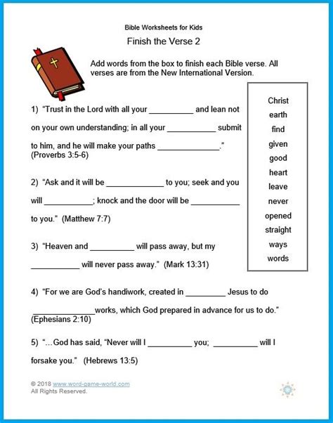 Free Printable Bible Study Worksheets Pdf