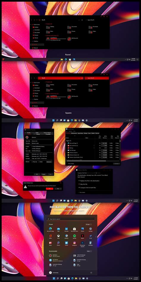 After Dark Red Theme For Windows 11 Cleodesktop Windows 11 Themes