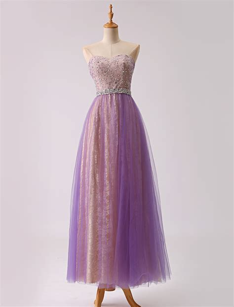 Long Sweetheart Tulle Prom Dress With Beading Bodice