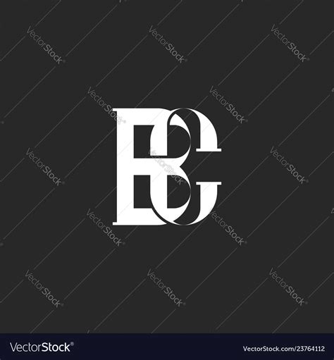 A Monogram Of Two Interlacing Letters B And C Vector Image