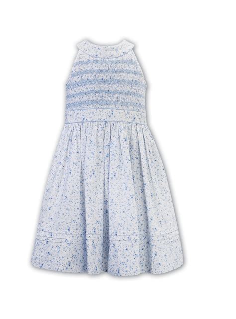 Sarah Louise Smocked Dress Whiteblue 012678 Niamh And Rubys