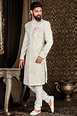Wedding Sherwani-Silver Grey-SH215 | Wedding dresses men indian ...
