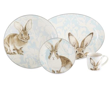 Damask Bunny Salad Plates Mixed Set Of 4 Williams Sonoma