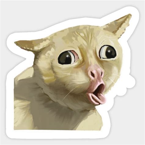 Coughing Cat Ueu Meme Sticker Teepublic