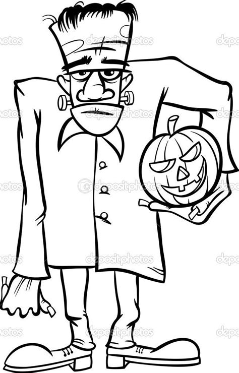 612x792 frankenstein coloring pages bride of coloring pages page head. depositphotos_31789763-frankenstein-cartoon-for-coloring ...