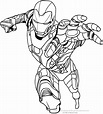 Disegno di Iron-Man con mano frontale da colorare
