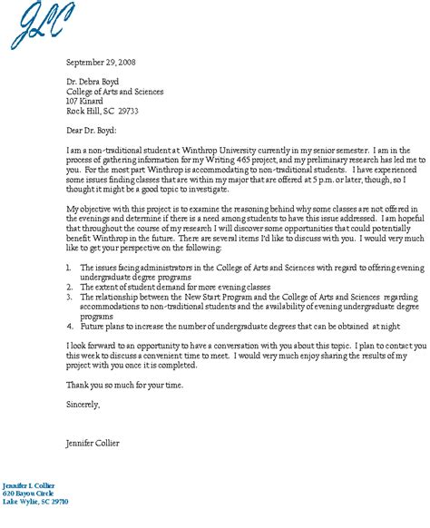 sample inquiry letter