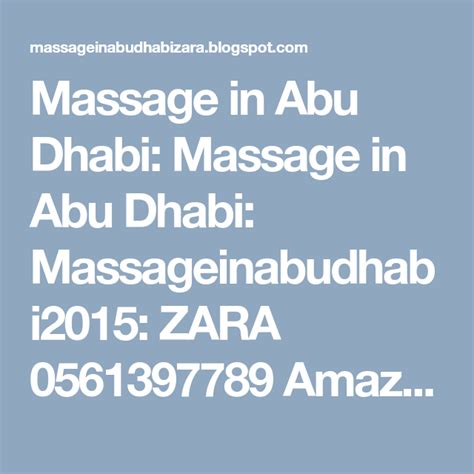 Massage In Abu Dhabi Massage In Abu Dhabi Massageinabudhabi2015 Zara 0561397789 Amazing Lin