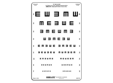 Tumbling E Linear Spaced Distance Chart Medicvision As