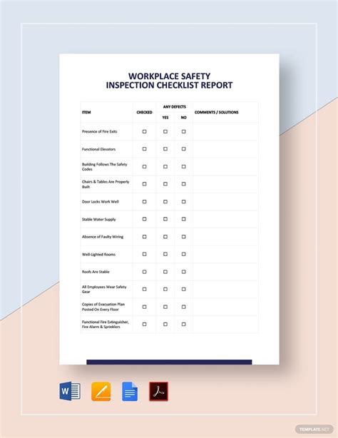 Inspection Checklist Pages Templates Design Free Download
