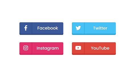 3d Social Media Buttons Using Only Html And Css