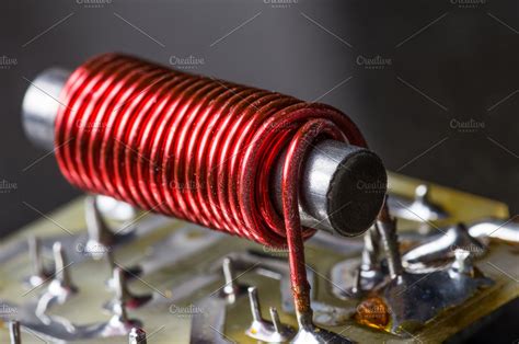 Electrical Coil With Iron Core High Quality Technology Stock Photos